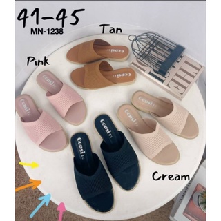 👠sz.41-45 รองเท้าแตะผ้าร่อง หน้ากว้าง