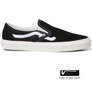 VANS SLIP ON SIDESTRIPE BLACK SNEAKERS สินค้ามีประกันแท้