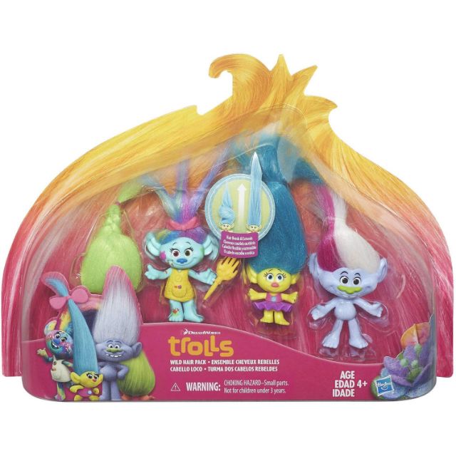 DreamWorks Trolls Wild Hair Pack Includes Figures and Accessories