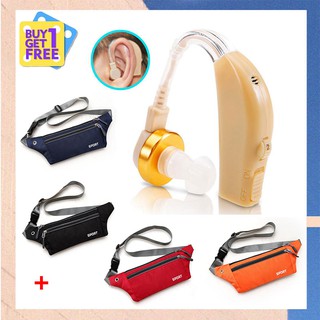 USB Hearing Aids Rechargeable Digital For Elder Over The Ear Adjustable Sound Voice Amplier+ กระเป๋าเอวกันน้ำฟรี