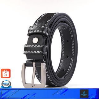 Belt เข็มขัดหนังสไตล์เกาหลี เข็มขัดแฟชั่นใช้ได้ทั้งผู้หญิงและผู้ชายเส้นคู่ สีดำ yuanyuan