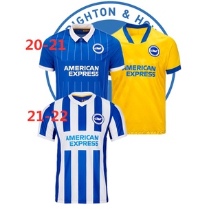 เสื้อกีฬาแขนสั้น พิมพ์ลายทีมชาติฟุตบอล Brighton &amp; Hove Albion คุณภาพสูง สําหรับผู้ชาย 2020-2021-2022