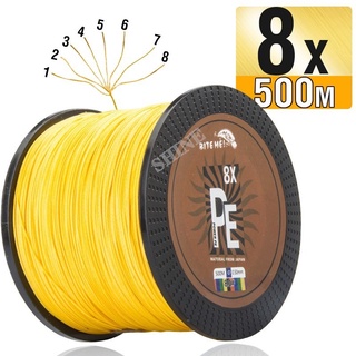 ร้อนขาย Tali pancing Shine biteme 8X 500เมตร PE สายการประมงถัก8เส้น10-120LB multifilament สายการประมง PE สาย