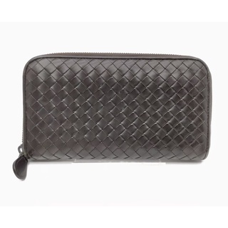 Botega Veneta zippy long wallet dark brown