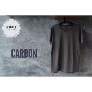 ออกใบกำกับภาษีได้ - เสื้อยืดสีพื้น CARBON (ท็อปสีดำ)  ** เสื้อยืดซักไม่ต้องรีด **