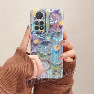 เคสโทรศัพท์มือถือ Xiaomi Mi 12 11T Pro Redmi 10C Note 11 Pro+ Pro Plus 11S 4G 5G Shiny Bling Smartphone Case TPU Soft Purple Pink Flower Phone Cell Casing Girl Back Cover Redmi10C Mi12 12Pro