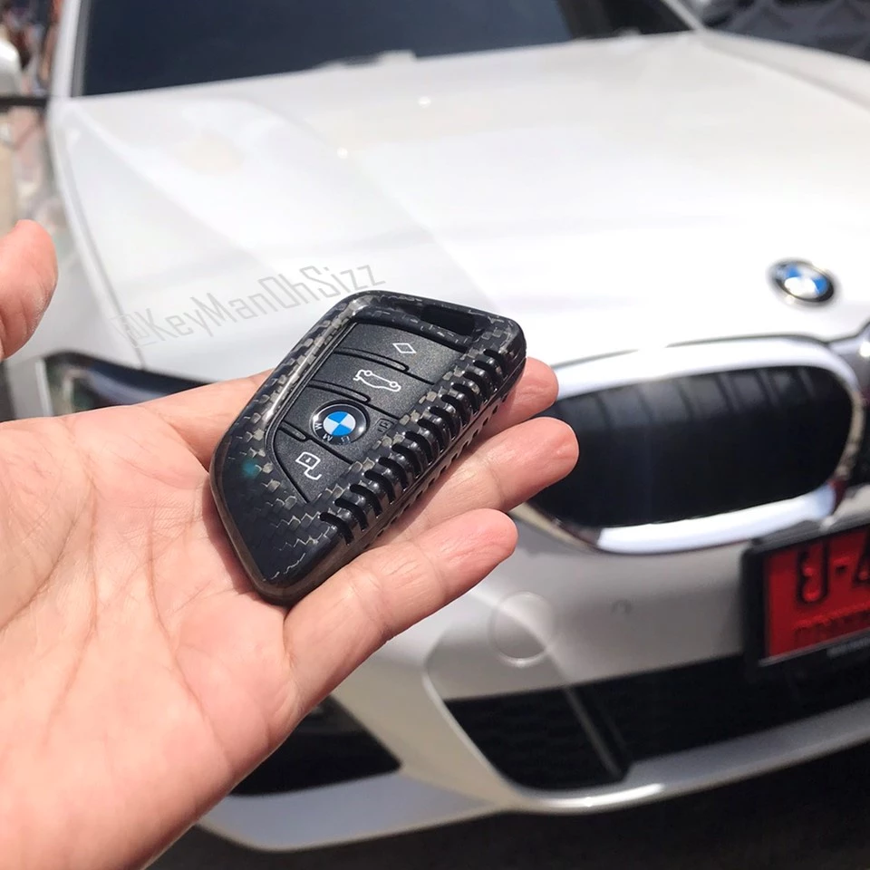 เคสรีโมทรถ BMW Blade คาร์บอนไฟเบอร์แท้ T-Carbon แถมแผ่นใส Transparent TPU ครอบปุ่ม Top Product ; Carbon Fiber Key Case