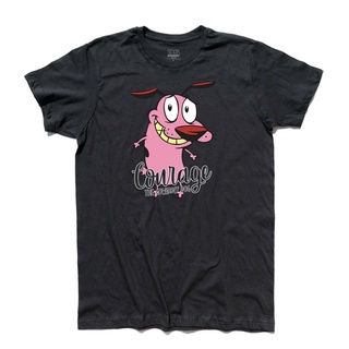 เสื้อยืด พิมพ์ลายการ์ตูนสุนัข Uomo Leone Cane Fifone Courage The Cowardly Maglietta สําหรับผู้ชาย