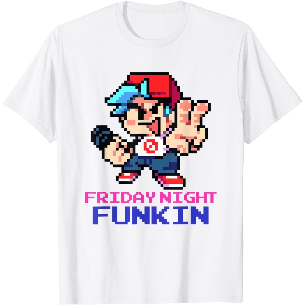 เสื้อยืด FNF Friday Night Funkin Game Boyfriend Pixel