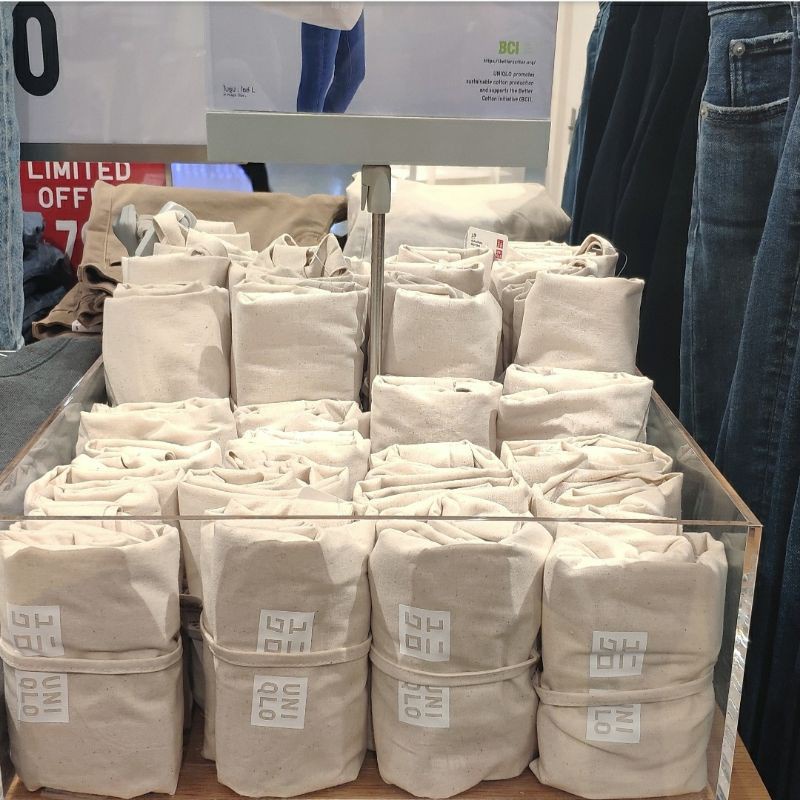 กระเป๋าผ้า ยูนิโคล่ eco uniqlo ถุงผ้า ของแท้ มีป้าย มินิมอล