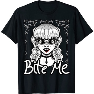 เสื้ เสื้อยืด พิมพ์ลายแวมไพร์ Goth Girl สไตล์กอธิค สําหรับผู้ใหญ่ เหมาะกับวันฮาโลวีนS-5XL