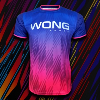 เสื้อวิ่ง เสื้อออกกำลังกาย Running jersey  WONGSPORT #RU0008 พิมพ์ลาย ไซส์ S-5XL