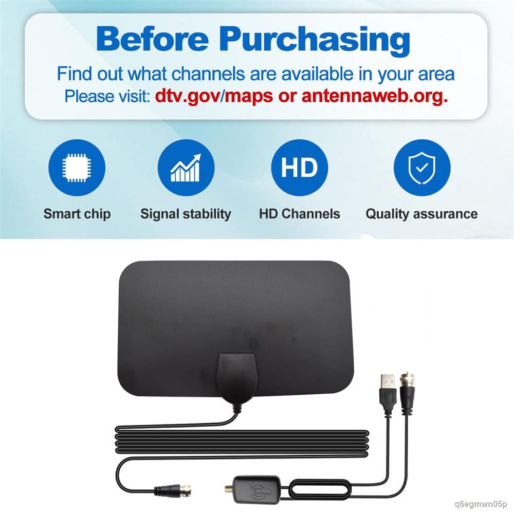 โทรทัศน์ TV Antenna 4K 25DB High Gain HD TV DTV Box Digital EU Plug ...