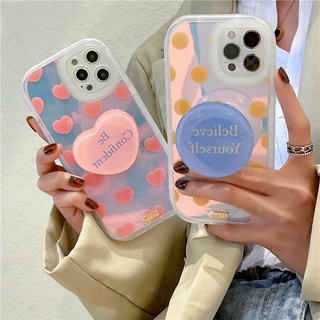 สินค้าพร้อมส่ง ⭐️ เคสโทรศัพท์ เคส เคสมือถือ เคส TPU เคสนิ่ม วงรีโฮโลแกรมหัวใจชมพู/วงรีโฮโลแกรมวงกลมฟ้า