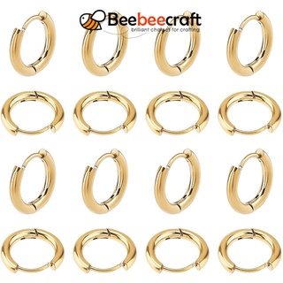 Beebeecraft ต่างหูห่วงสแตนเลส 14 มม. 1 มม. 24 ชิ้นสําหรับผู้หญิง