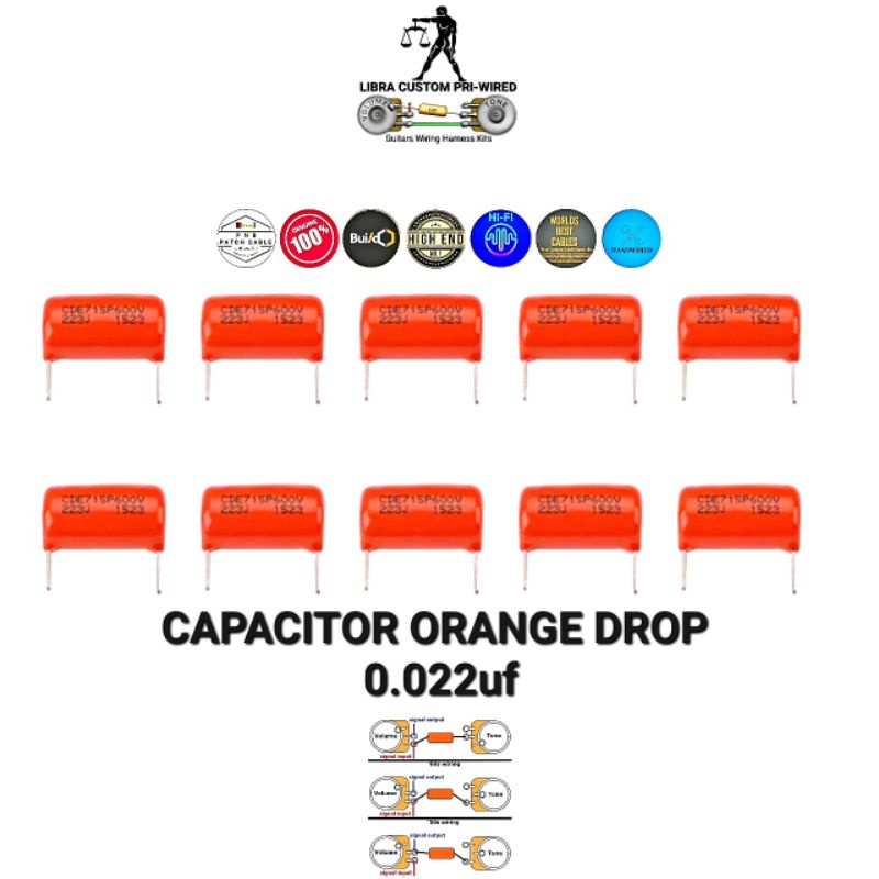 CAPACITOR ORANGE DROP คาปาซิเตอร์สำหรับกีต้าร์  ตัวเลือก 0.022uf และ 0.047uf ราคา ถูกที่สุด ดีลบีเคเค แกลเลอรีภาพที่ 6