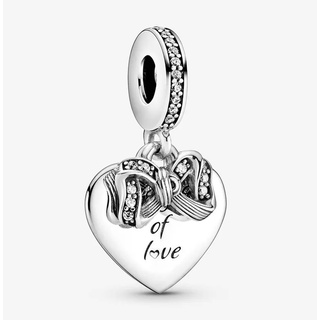 [พร้อมส่ง สินค้าแท้ 💯] Pandora Bow &amp; Love Heart Dangle Charm