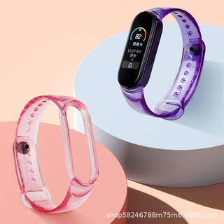 สายรัด mi band 6 5 xiaomi miband3/4/5/6 ลายซิลิโคน 【สีจะเปลี่ยนเมื่อเจอเเสงแดด 】สายนาฬิกา mi band5/6