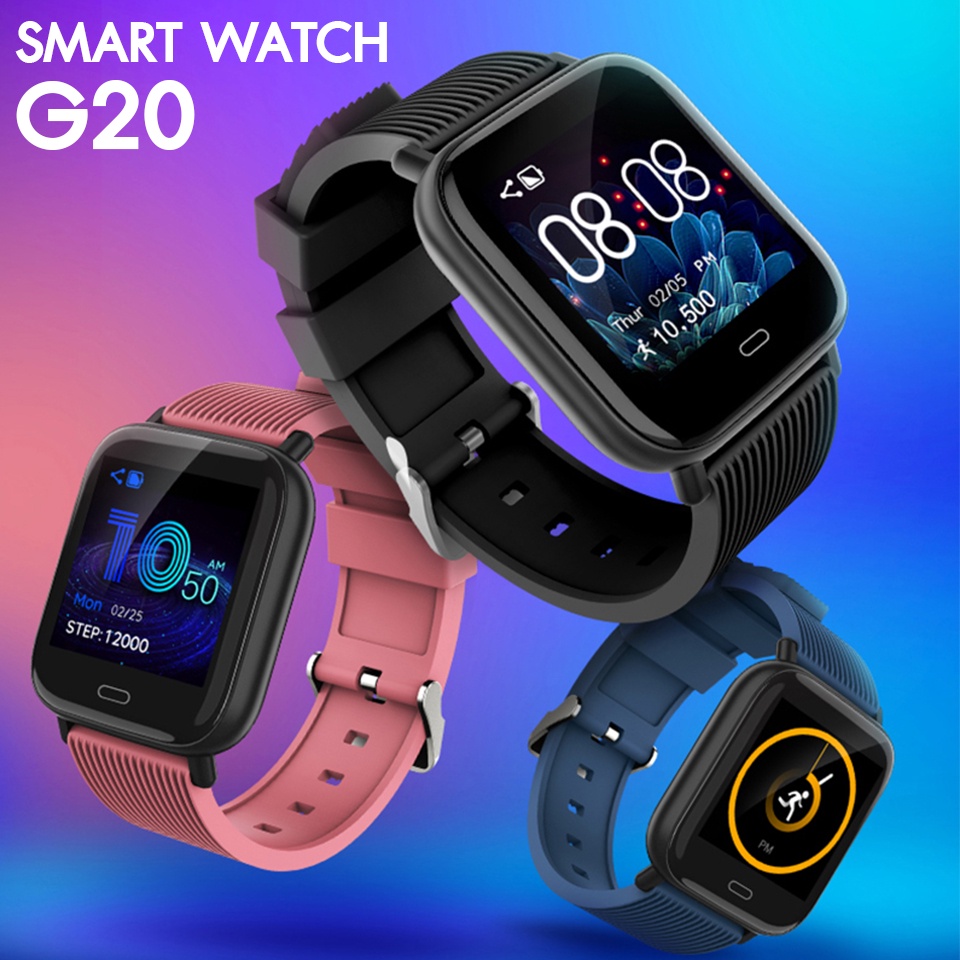 【ส่งด่วน】SmartWatch G20 สมาร์ทวอทช์ นาฬิกาออกกำลังกาย แจ้งเตือนไลน์ ใช้