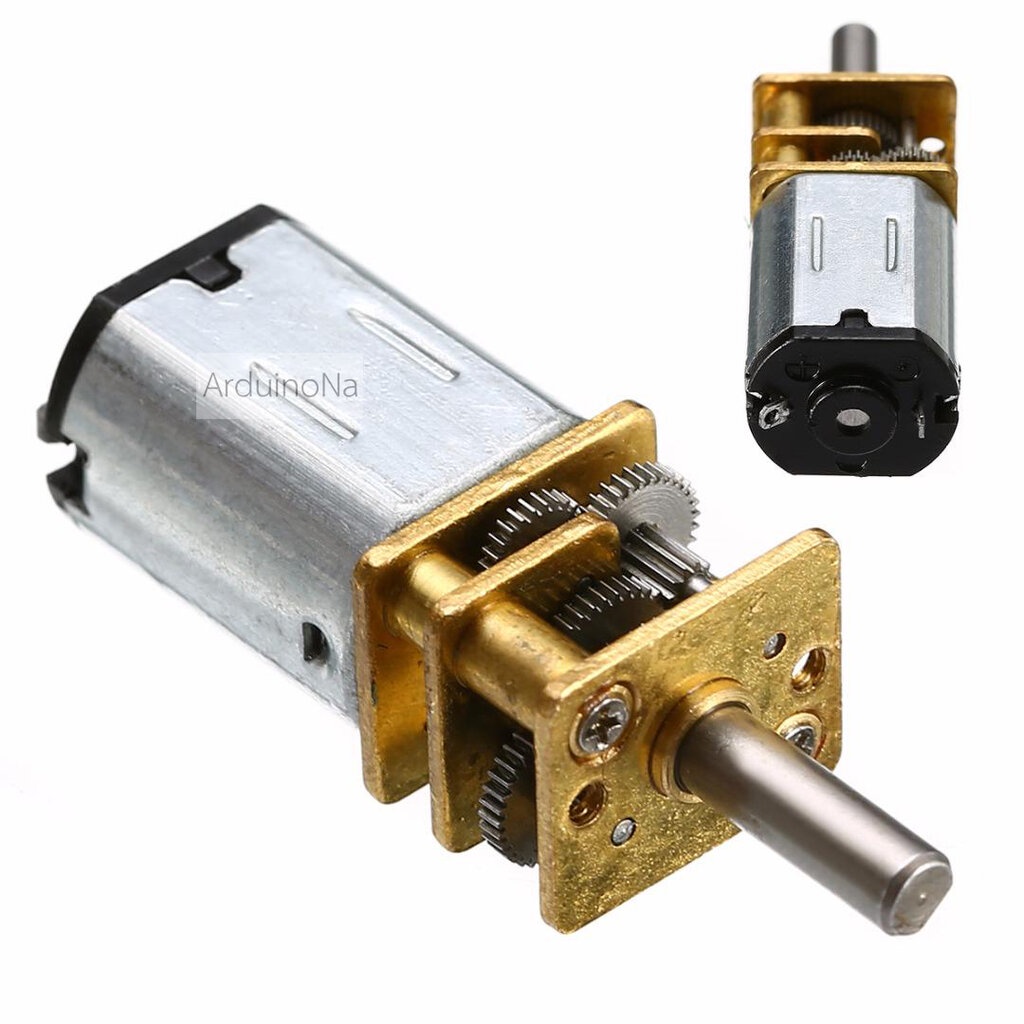 มอเตอร์รถอัตโนมัติ รถตามเส้น แบบเกียร์ทด เฟืองเหล็ก N20 smart car micro motor 60RPM at 6V DC gear mo