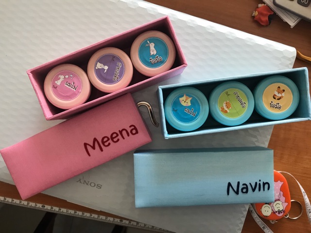 เลือกสีทำแบบก่อนกดสั่ง กล่องใส่สายสะดือ กล่องเก็บของลูก เลือกสีทางแชท