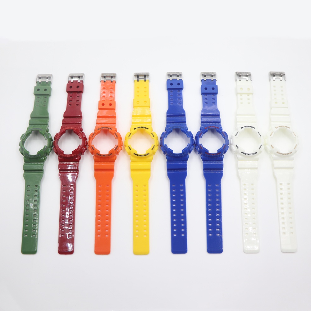 สาย PU สําหรับ GA-110 GA-100 GD-100 GD-110 GD-120 GA-110GB สายนาฬิกาพร ้ อม Bezel สําหรับ GA110 100 GD100 110 120 GA110GB นาฬิกากันน ้ ําสายรัดสร ้ อยข ้ อมือเข ็ มขัดกรณี