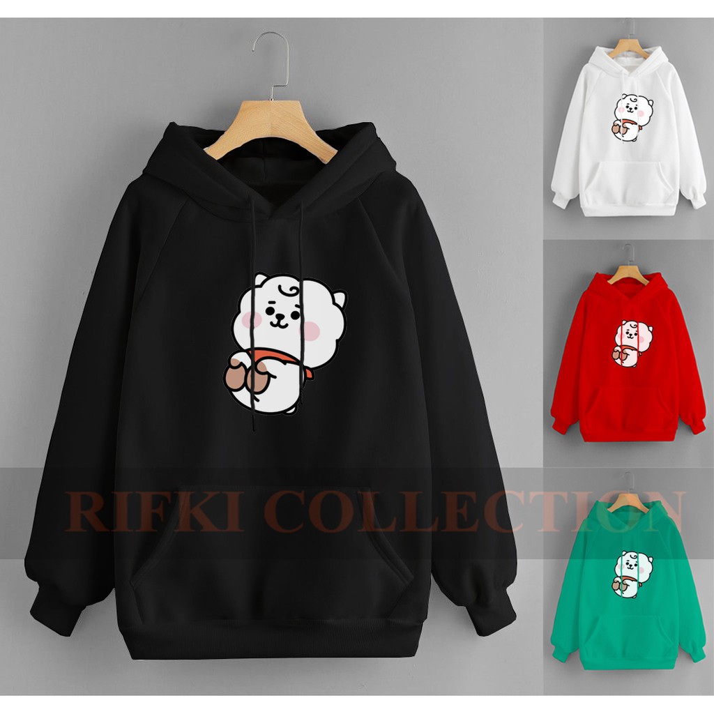 Hoodie jacket เสื้อกันหนาว BT21 bts rj jin เกาหลี kpop เด็กสาว distro เสื้อกันหนาว hoddie hodie แจ็ค