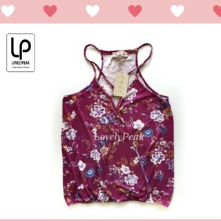 สายเดี่ยว ลายดอกป้ายหน้า  Outlet : LovelyPeak