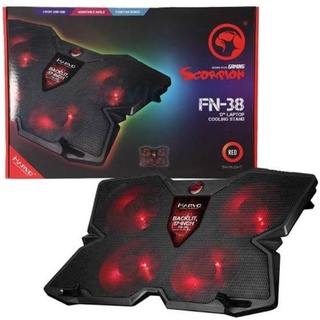 💥💥พร้อมส่ง💥💥Marvo FN-38 15"-17"  ส่งฟรี 🔥🔥  Powerful Cooling Pad  พัดลมระบายความร้อน Notebook 🚩🚩 รับประกัน 1🚩🚩