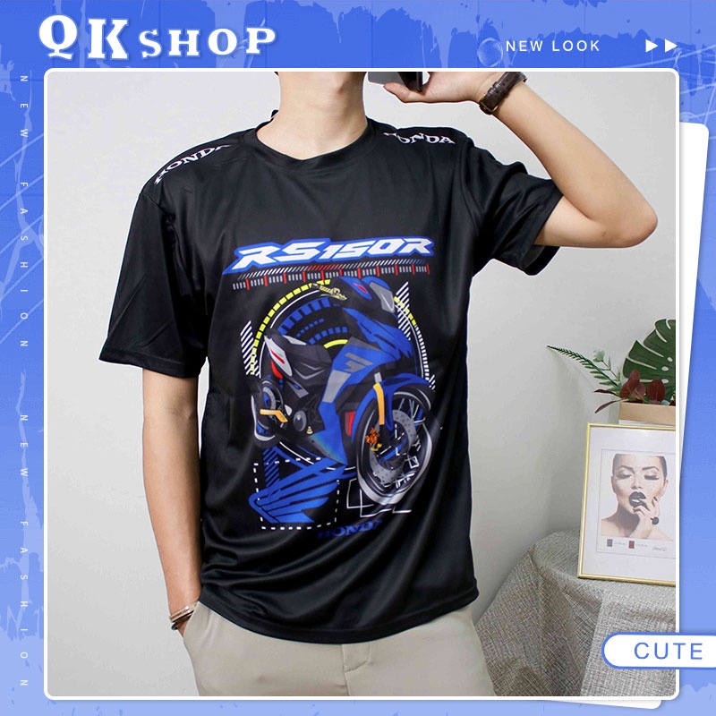 QKshop ยังไงดีคร้าบเนี่ยยย เห็นแล้วมันเท่มากเลยอะ กับเสื้อกีฬาสกรีนลายรถมอเตอร์ไซค์ เห็นเเล้วมันจี๊ดจ๊าดด ซะเหลือเ