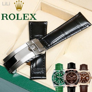 ✺☇เข็มขัดสายรัด Rolex Men s Original Black Green Water Ghost Daytona Yacht Log Greenwich Soft Belt &lt;