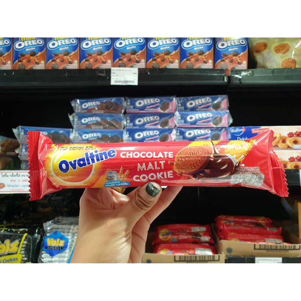 โอวัลติน ขนมคุกกี้ ช็อคโกแลตมอลต์ 130 กรัม Ovaltine Chocolate Malt Cookies (2890)