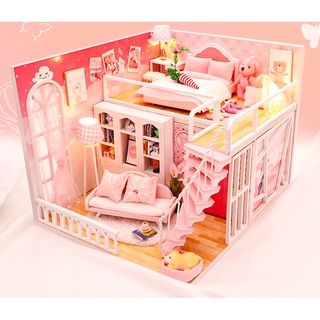 VA0304 Pink room DIY Dollhouse