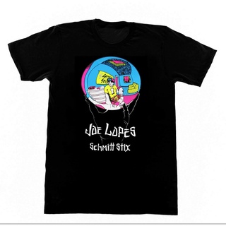 คอลูกเรือเสื้อยืดคอกลมJoe Lopez Schmitt Stix เสื้อยืด ผ้าฝ้าย 100% พิมพ์ลายสเก็ตบอร์ด Cruz Hosoi Zorlac 71 สไตล์วินเทจ ข