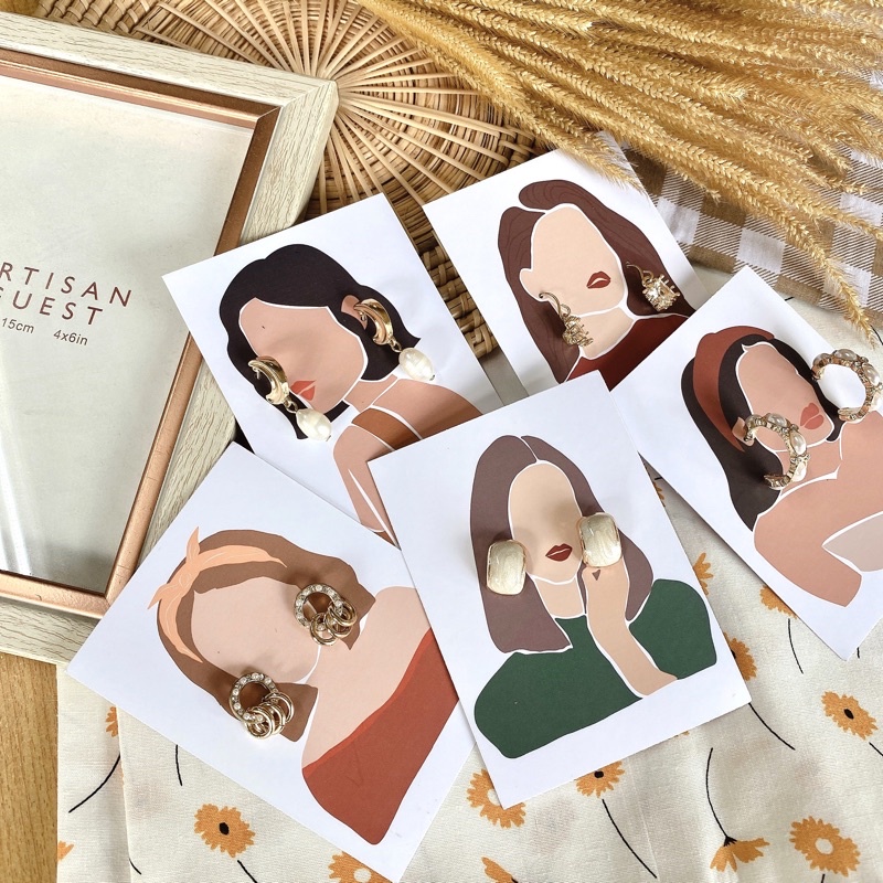 แป้นต่างหูกระดาษ set 4 คละลาย 100 ชิ้น มี 5 ลาย