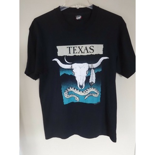 เสื้อยืดวินเทจขายดี เสื้อยืดลําลอง แขนสั้น พิมพ์ลาย 1991 "Texas" Heartland Apparel Screen Stars Best Men L USA 5050 NNib