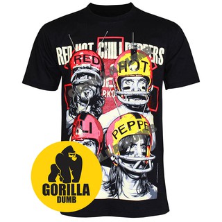 Gorilladumb เสื้อยืดลายวงดนตรี Red Hot Chili Peppers สีดำ