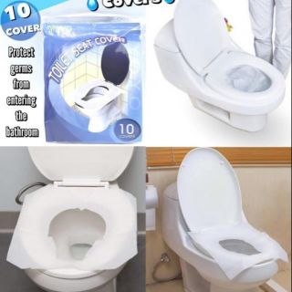 Toilet Seat covers 10 cover แผ่นกระดาษลองชักโครก กันเชื้อโรค กับคราบสกปรก 40บาท