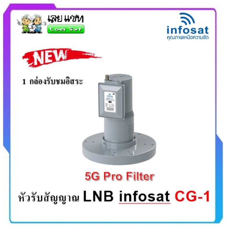 nfosat LNB C-band รุ่น CG-1 5G Filter (แก้ปัญหา 5Gรบกวน)