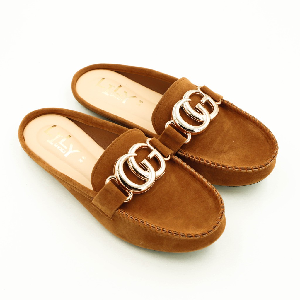 Size 36-40 รองเท้าคัทชู เปิดส้น แบบอะไหล่ CG หนังกำมะหยี่ Lily Shoes [ใส่โค้ด DEC50SC รับส่วนลด 50 บาท] - รูปที่ 4