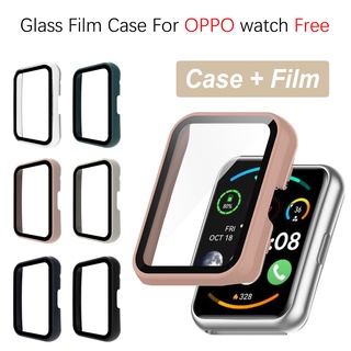 เคส PC กระจกกันรอยหน้าจอ สําหรับ OPPO Watch Free เต็มตัว เคส PC แบบแข็ง กระจกนิรภัย