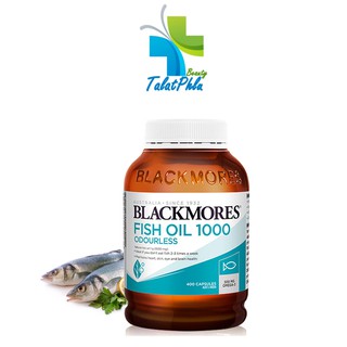 ราคาBlackmores Fish Oil 1000 Odourless แบลคมอร์ส น้ำมันปลา [ฉลากต่างประเทศ] [400 เม็ด]