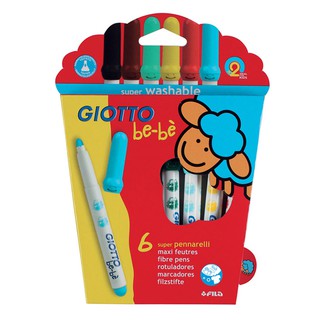 ปากกาเมจิกแท่งจัมโบ้ 6 สี GIOTTO BE-BE