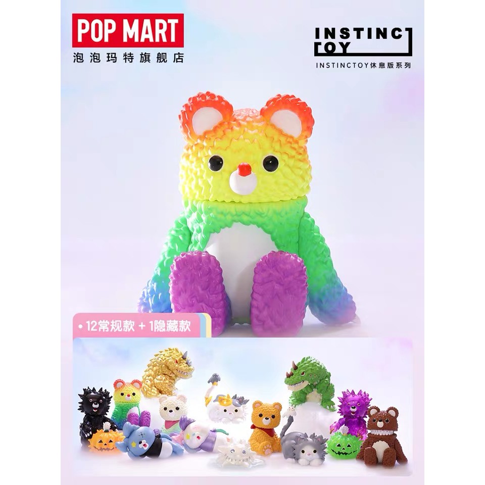 【ของแท้】กล่องสุ่ม ตุ๊กตาฟิกเกอร์ Instinctoy Relax Series Popmart น่ารัก