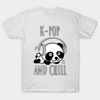 เสื้อยืดผ้าฝ้ายGildan เสื้อยืดลําลอง แขนสั้น พิมพ์ลาย Like K Pop And Chill Kawaii Panda น่ารัก สําหรับผู้ชาย ผู้หญิงL XL