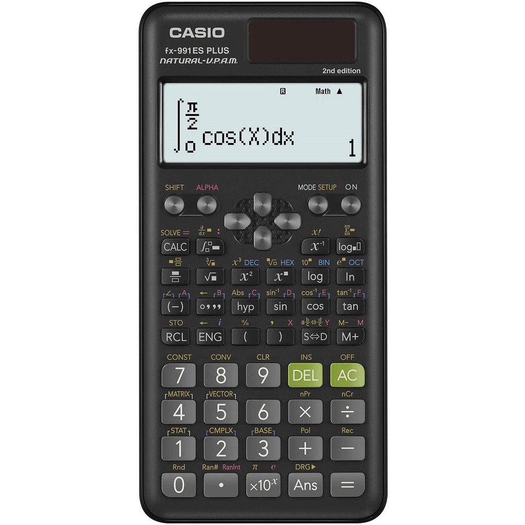 Original CASIO FX-991ES-2 Plus Scientific Calculator 417 Functions Engineering Students High School Lab Office Solar And
