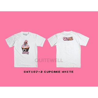 เสื้อยืดโอเวอร์ไซส์QW_T_107-2 CUPCAKE WHITE ขาวS-3XL