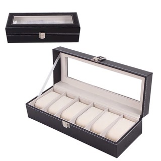 กล่องใส่นาฬิกา 6 เรือน Watch Box 6 Sets ตัวกล่องบุหนังPU