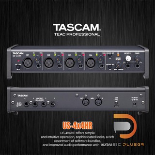 Tascam US-4x4HR เชื่อมต่อแบบ USB-C อินพุตเอ้าท์พุตทั้งหมด 4-in/4-out ทำงานด้วยความละเอียดสูงส