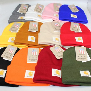 Beanie หมวกกันหนาวสำหรับผู้ชาย carhart ถักหมวกสีทึบผู้หญิงหมวกฮิปฮอป